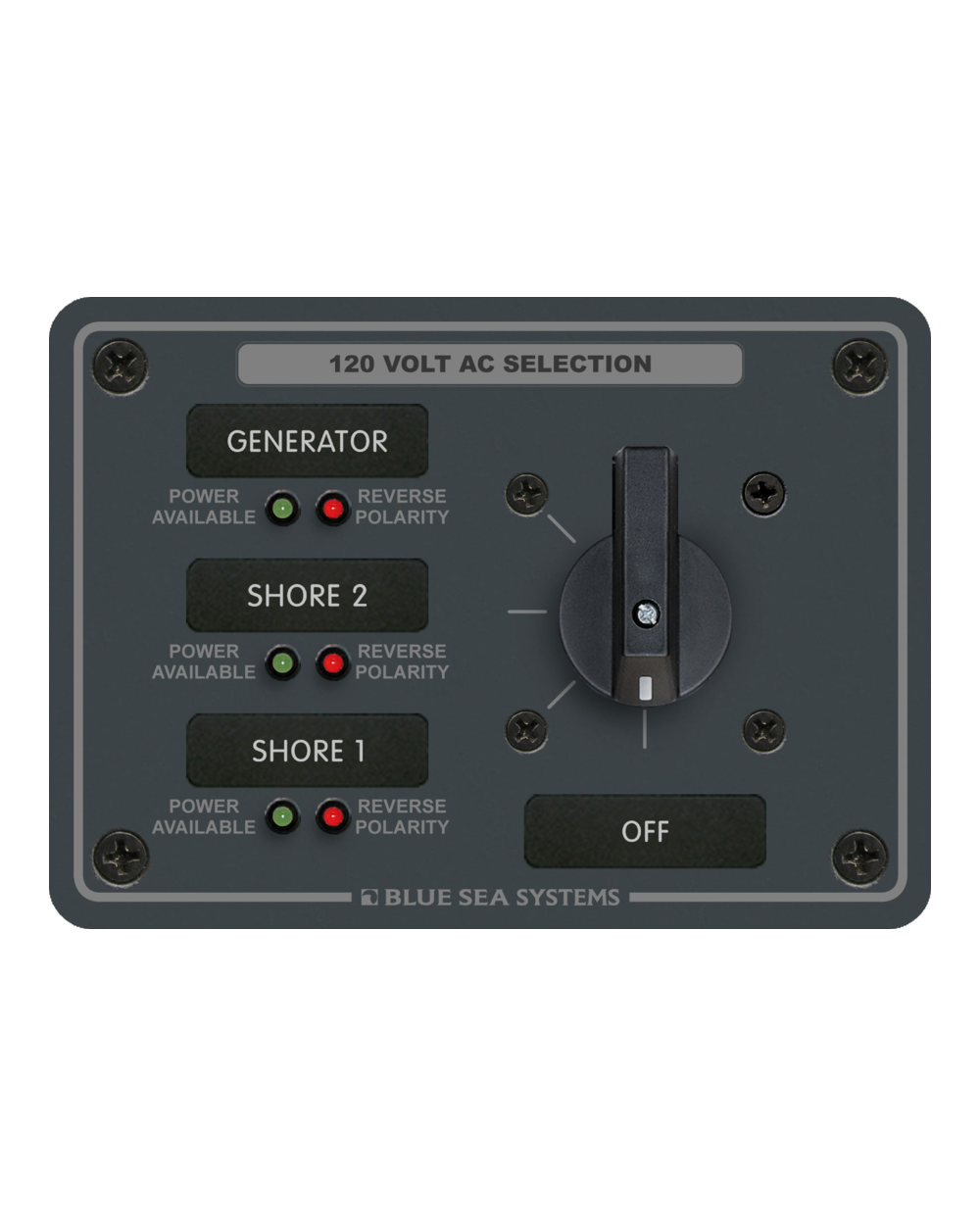 Blue Sea Systems AC Rotary Panel 120V/30A OFF+3