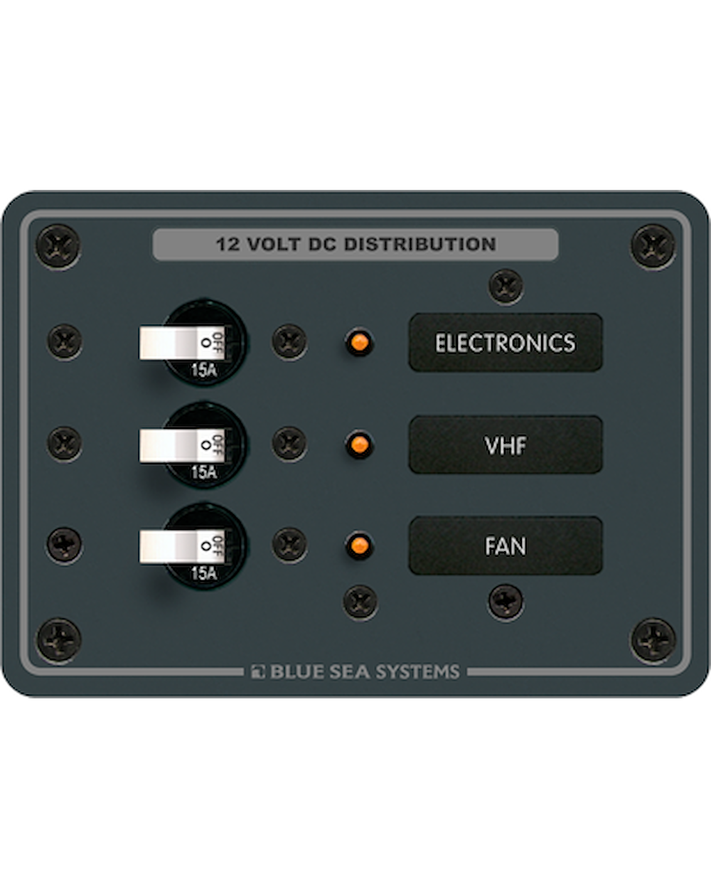 Blue Sea Systems DC Panel 3 Positioner, 3x15 A