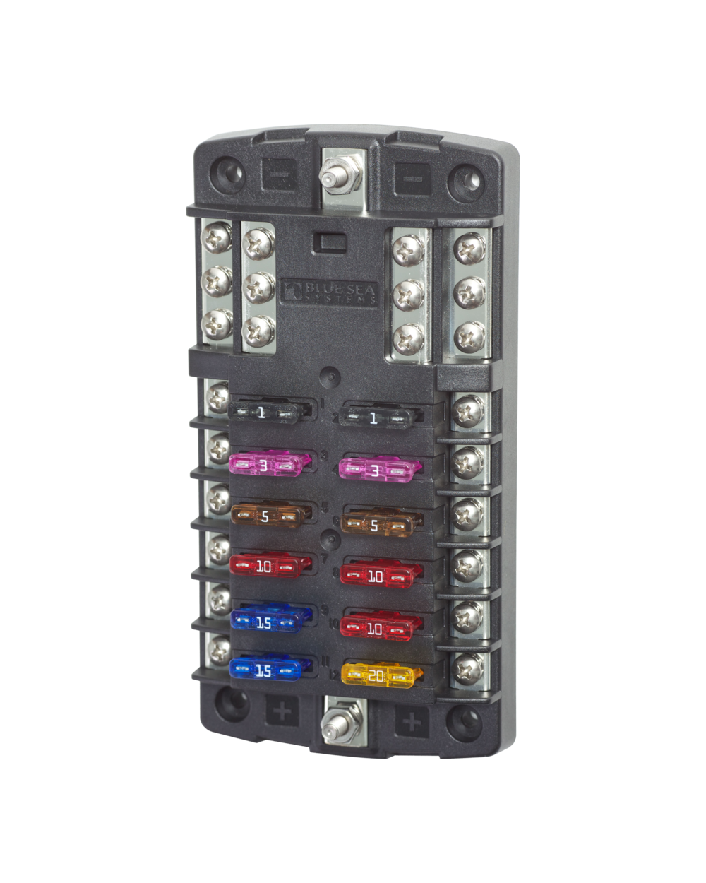 Blue Sea Systems Fuse Block STBlade 12circ w/gnd