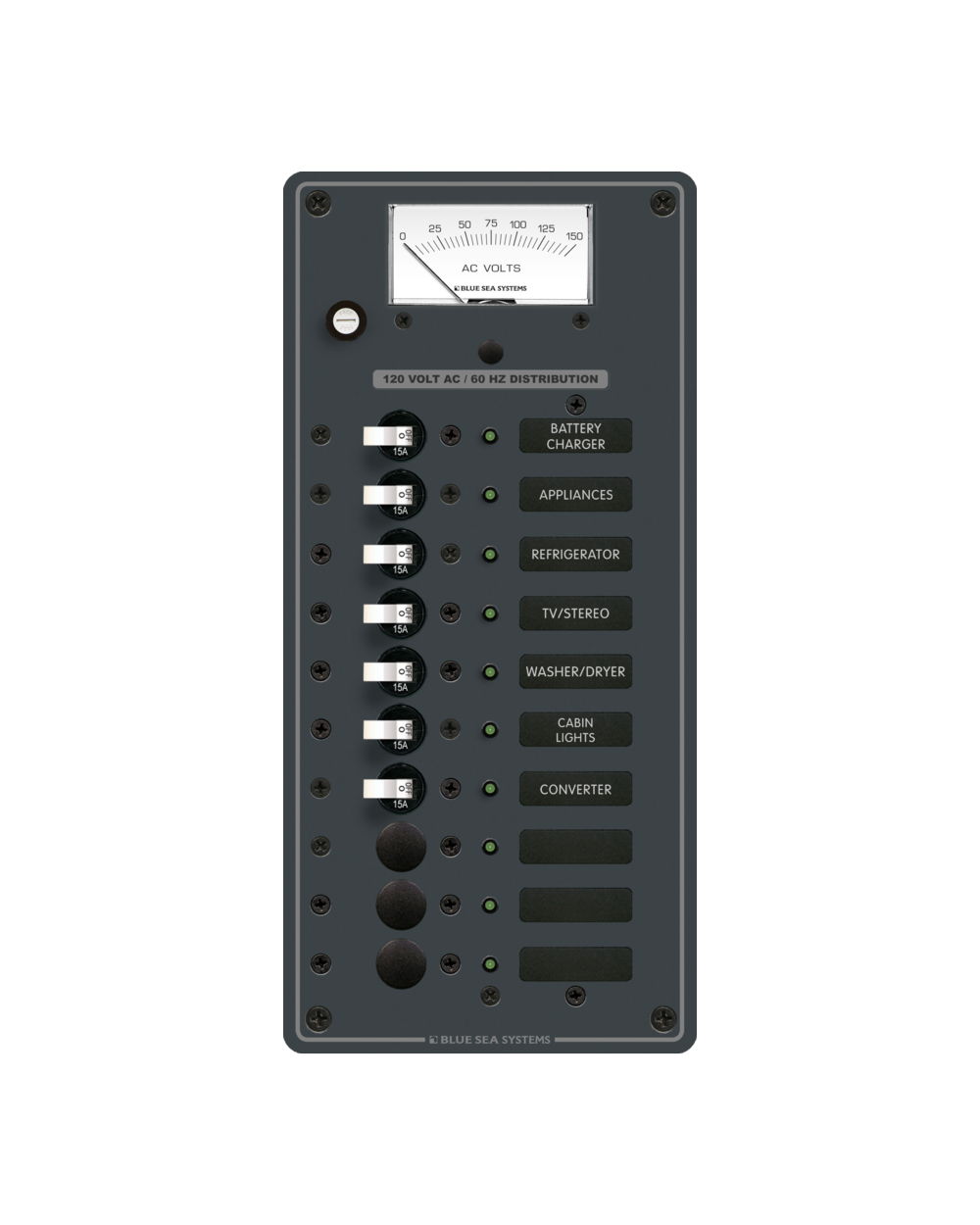 Blue Sea Systems Panel 120VAC 10pos VMtr