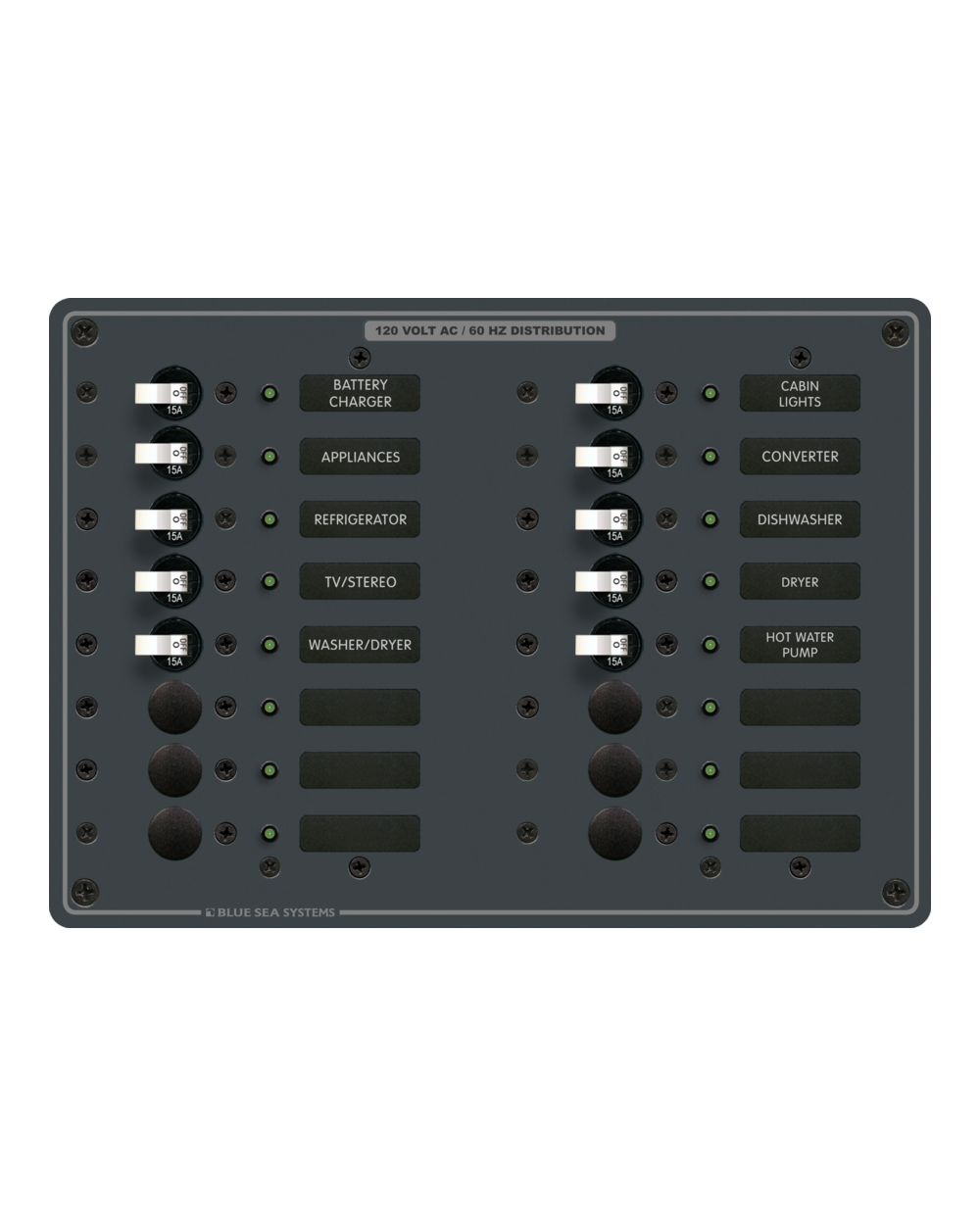 Blue Sea Systems Panel 120VAC 16pos