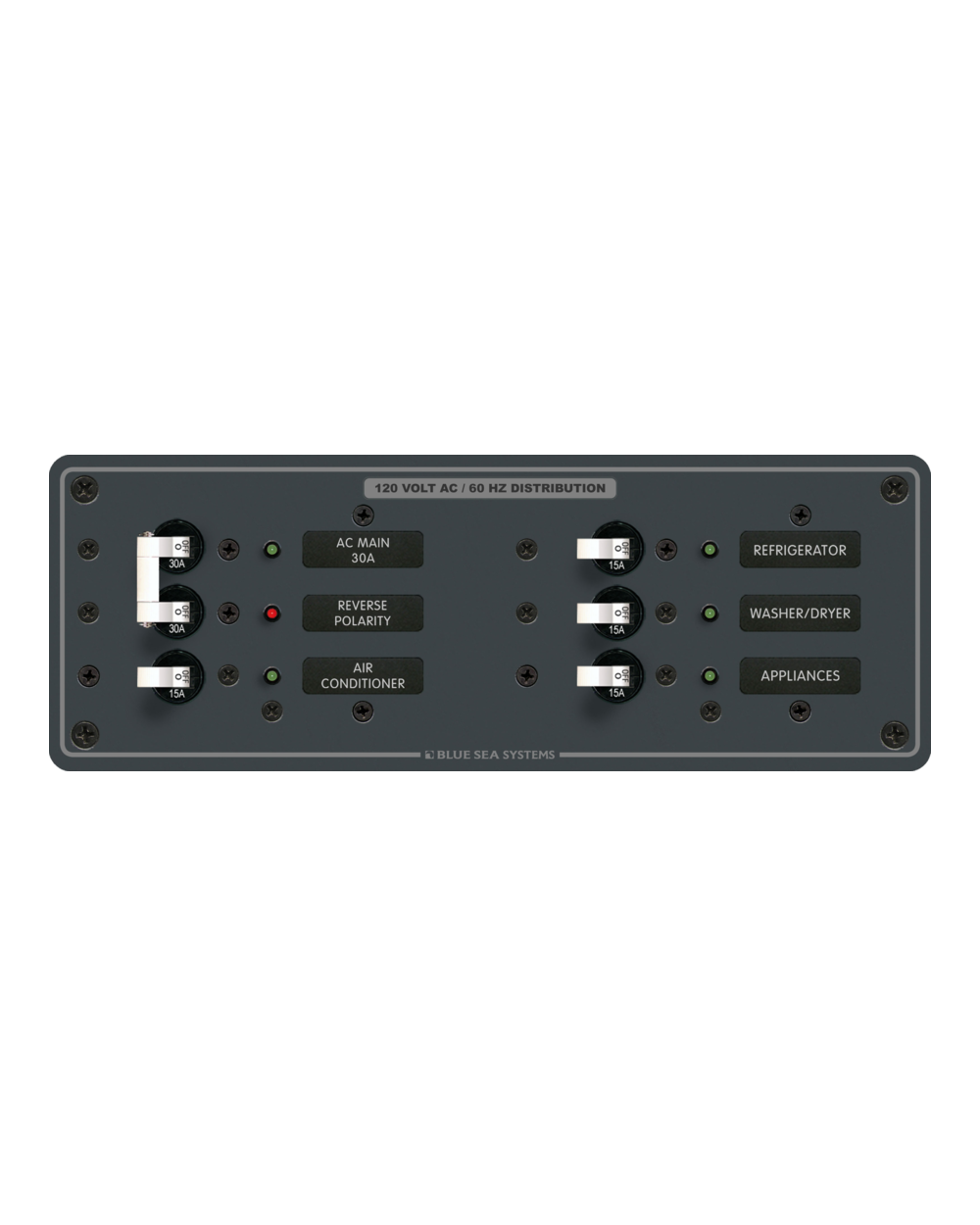 Blue Sea Systems Panel 120VAC 4pos w/Main H