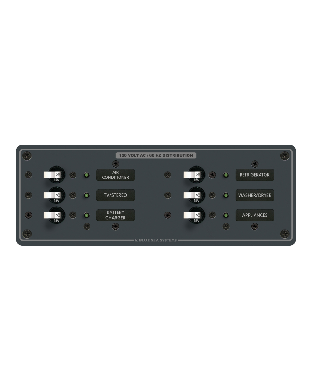 Blue Sea Systems Panel 120VAC 6pos H