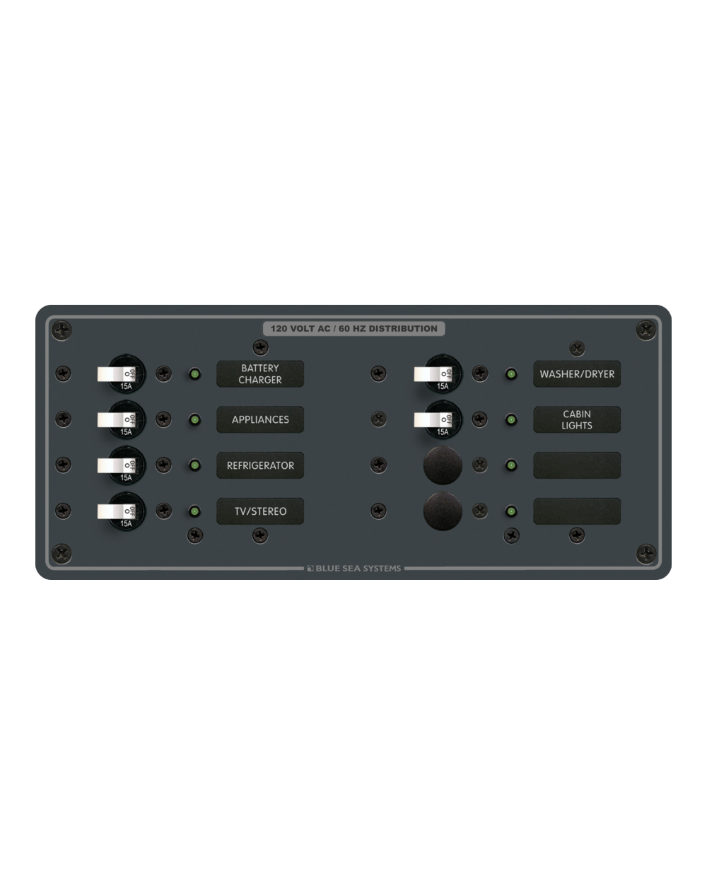 Blue Sea Systems Panel 120VAC 8pos H