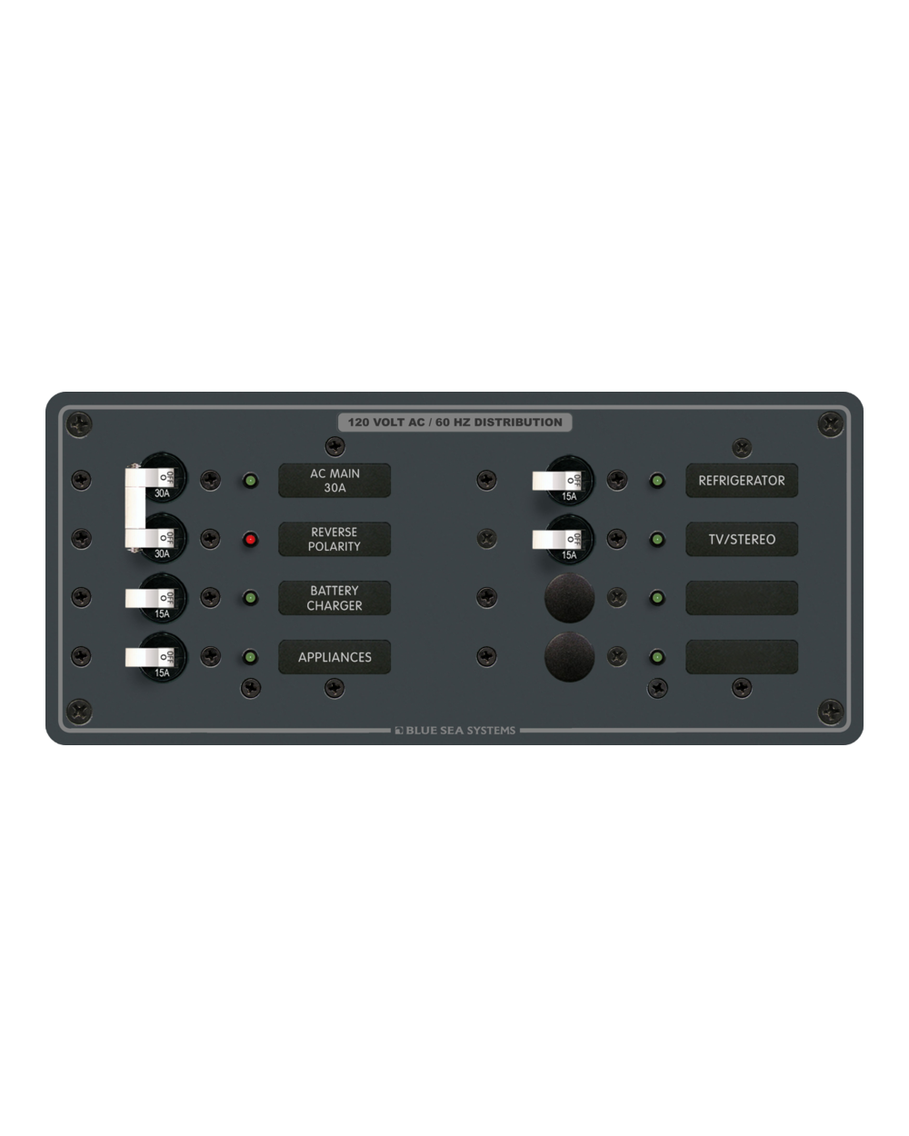 Blue Sea Systems Panel 120VAC 8pos w/Main H