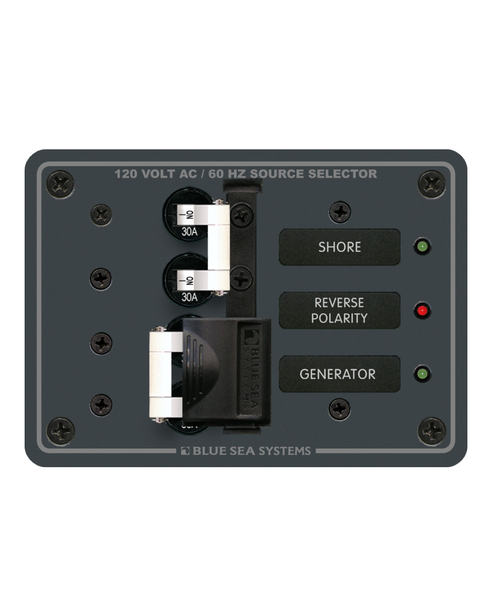 Blue Sea Systems Panel 120VAC SourceSel 30A WT