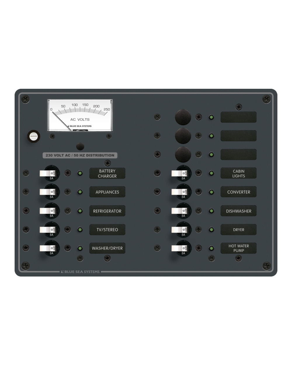 Blue Sea Systems Panel 230VAC 13pos VMtr