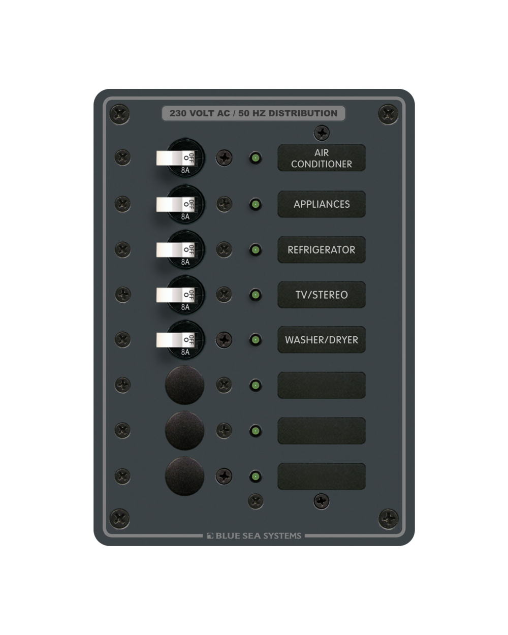 Blue Sea Systems Panel 230VAC 8pos