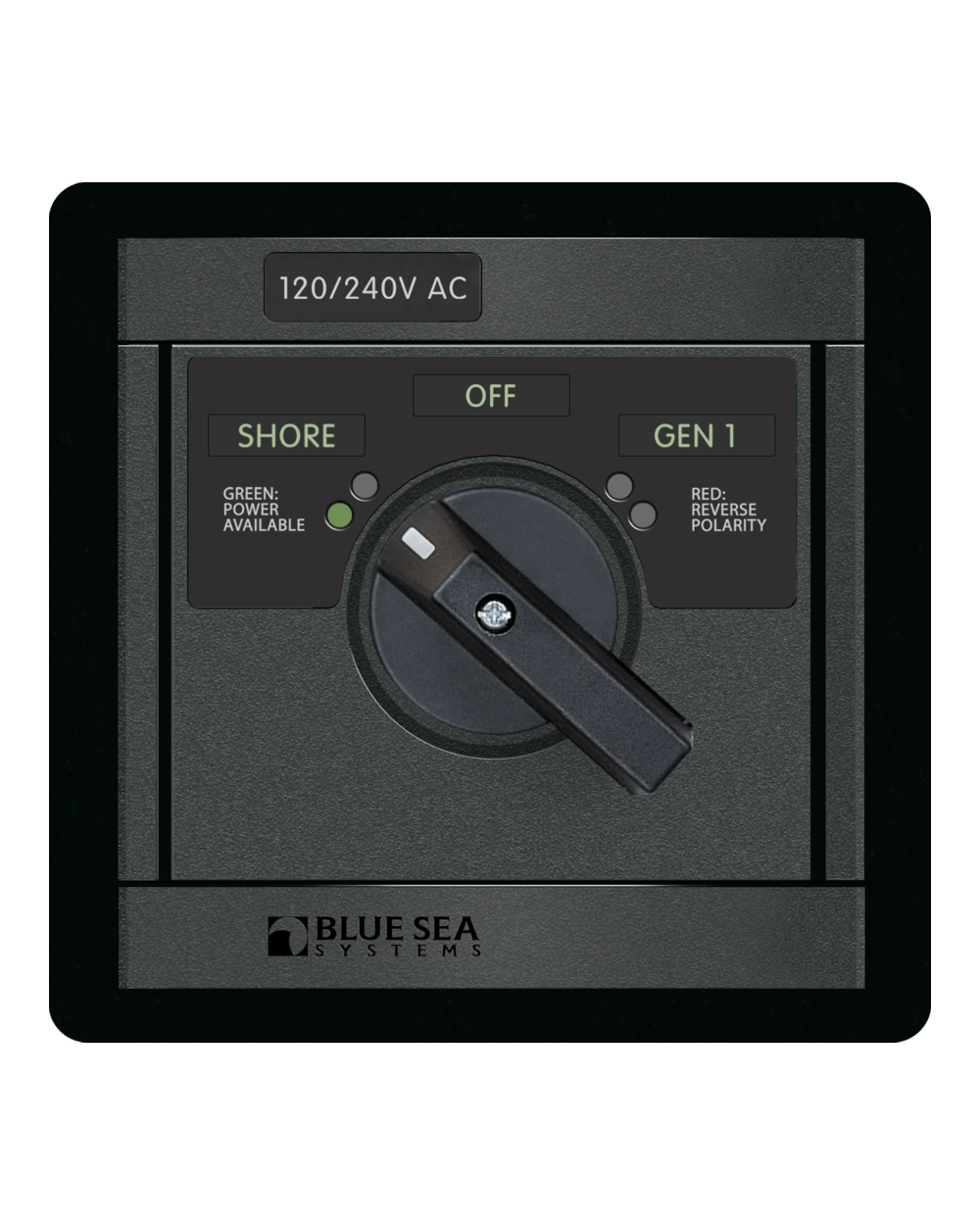 Blue Sea Systems Panel 360 120/240VAC Rotary65AOFF+2