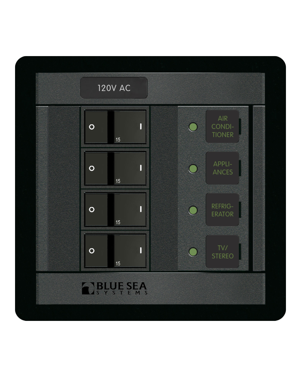 Blue Sea Systems Panel 360 120VAC 4pos FR