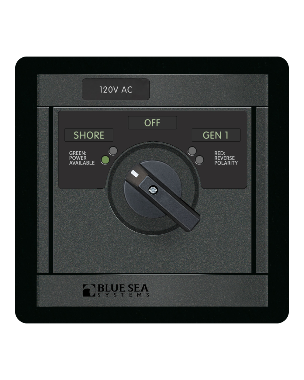 Blue Sea Systems Panel 360 120VAC Rotary 30A OFF+2
