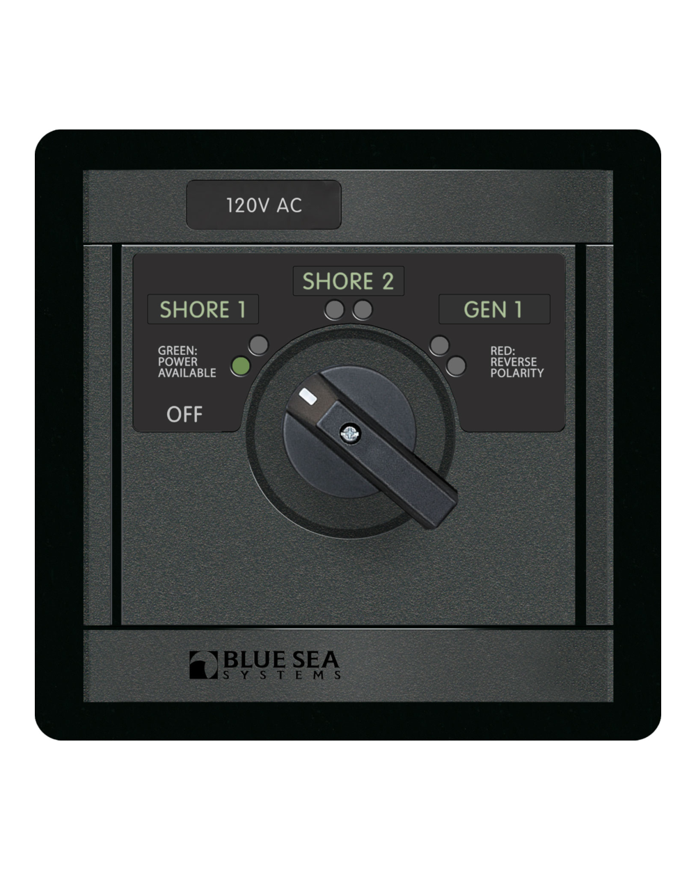 Blue Sea Systems Panel 360 120VAC Rotary 30A OFF+3