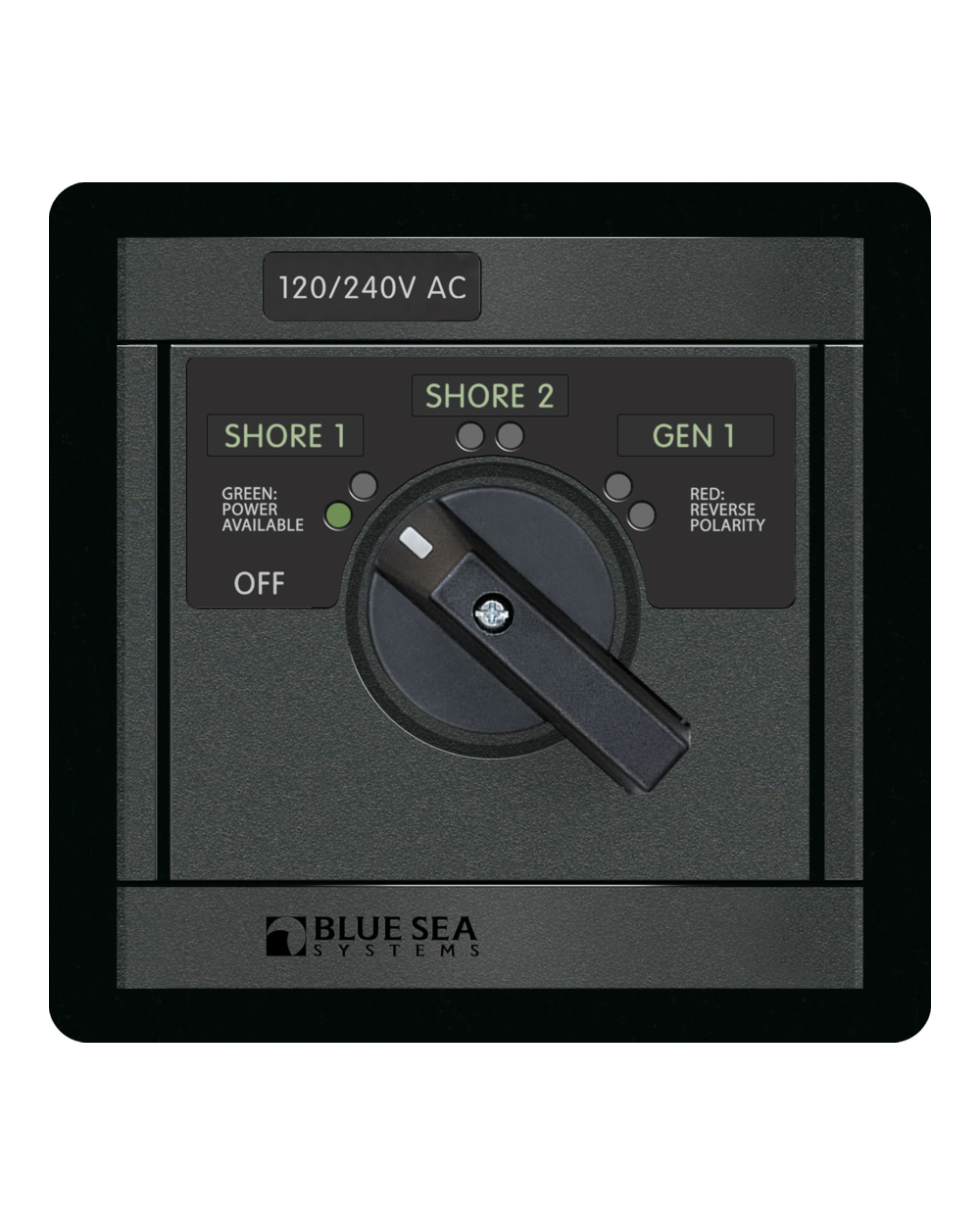 Blue Sea Systems Panel 360 120VAC Rotary 65A OFF+3