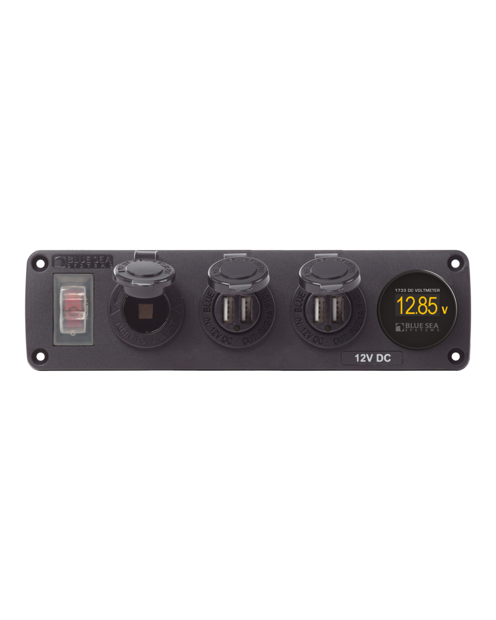 Blue Sea Systems Panel Acc H2O 2 USBs, Sckt, Vmeter