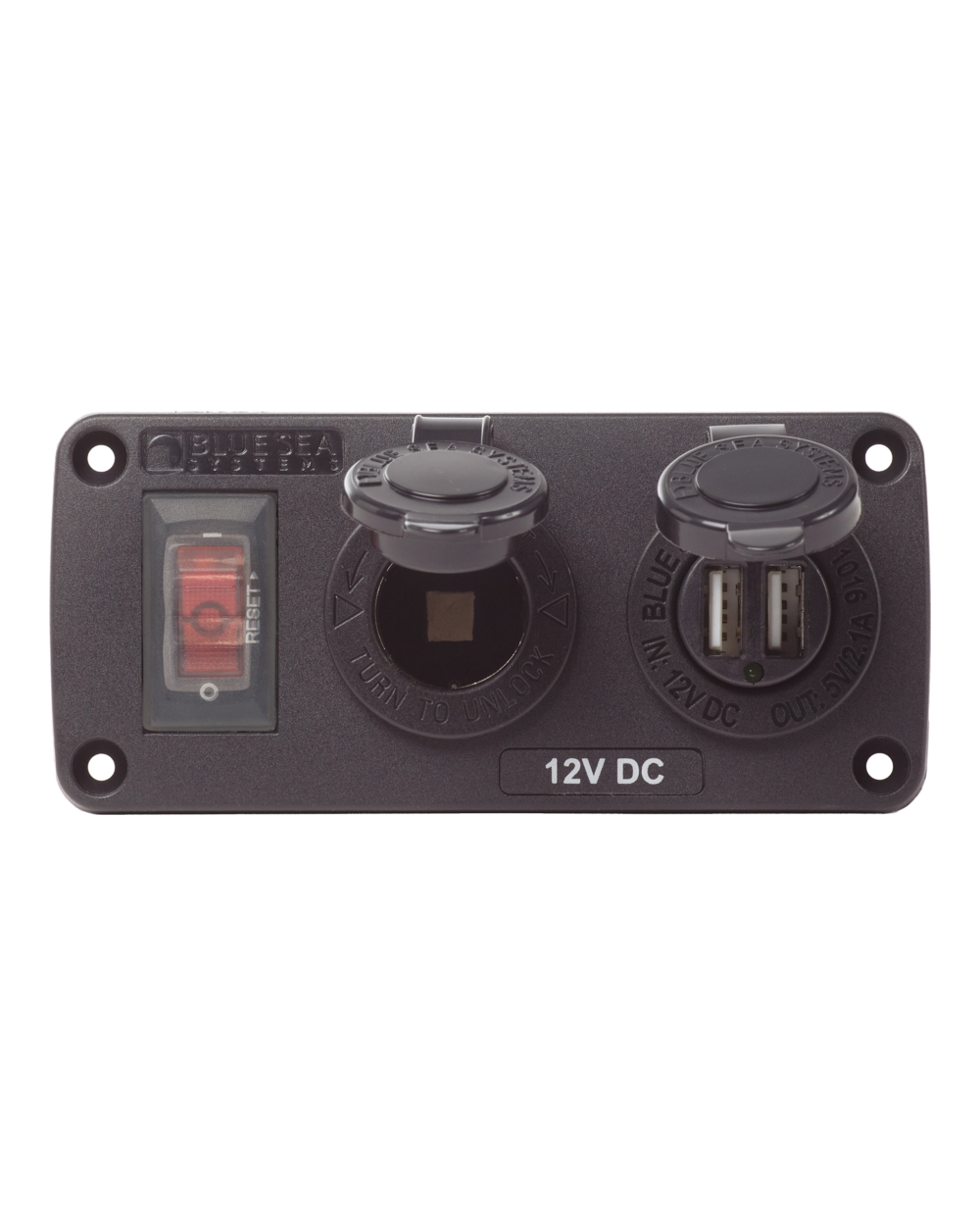 Blue Sea Systems Panel Acc H2O USB & Socket