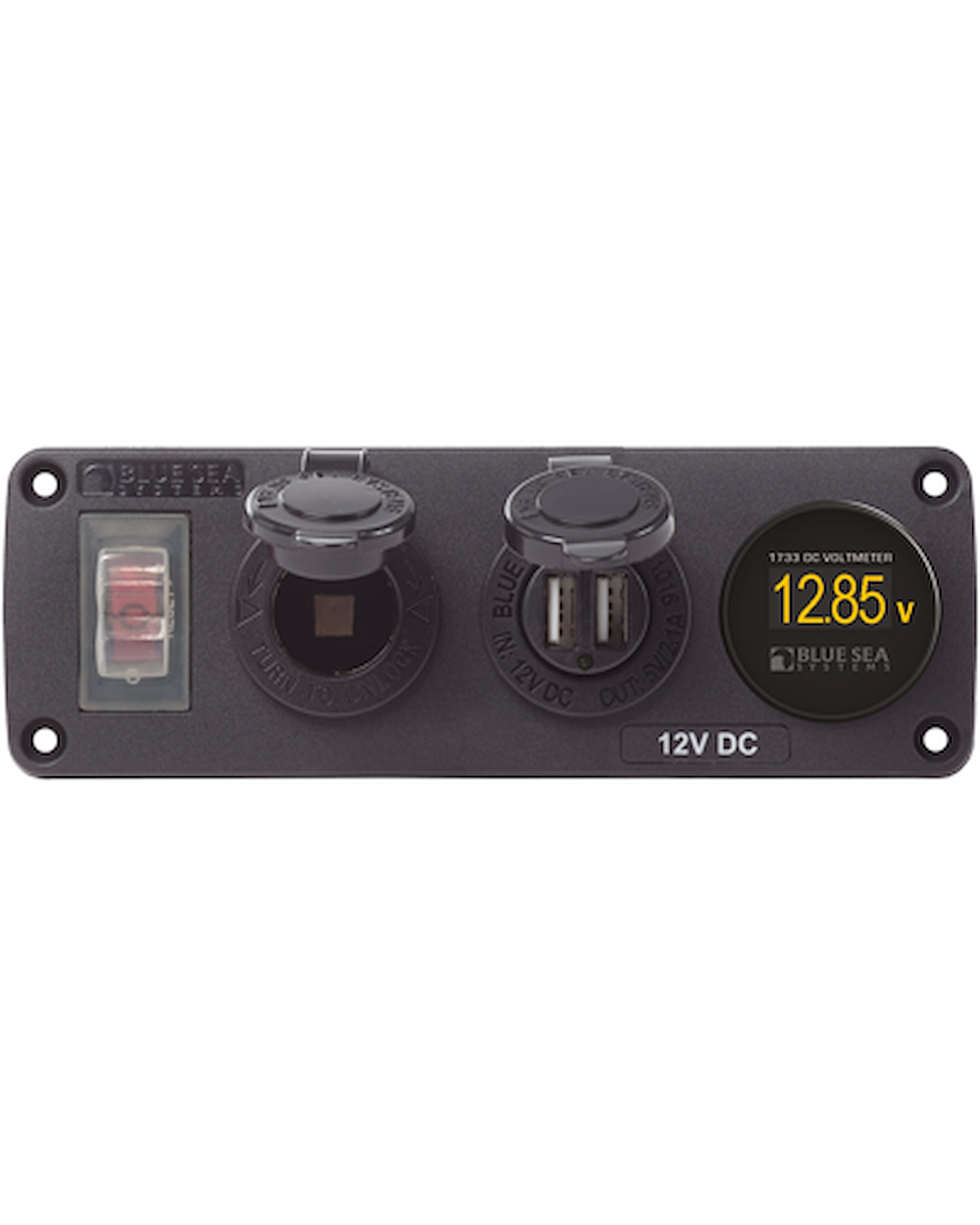 Blue Sea Systems Panel Acc H2O USB, Sckt & Vmeter
