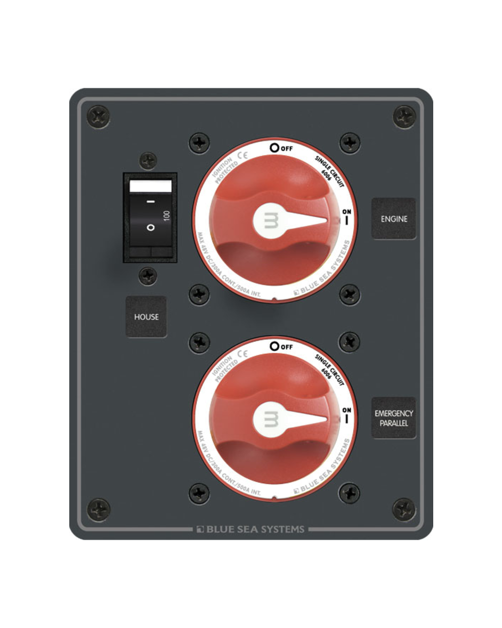 Blue Sea Systems Panel DC BatteryMng 2M Dual Bat