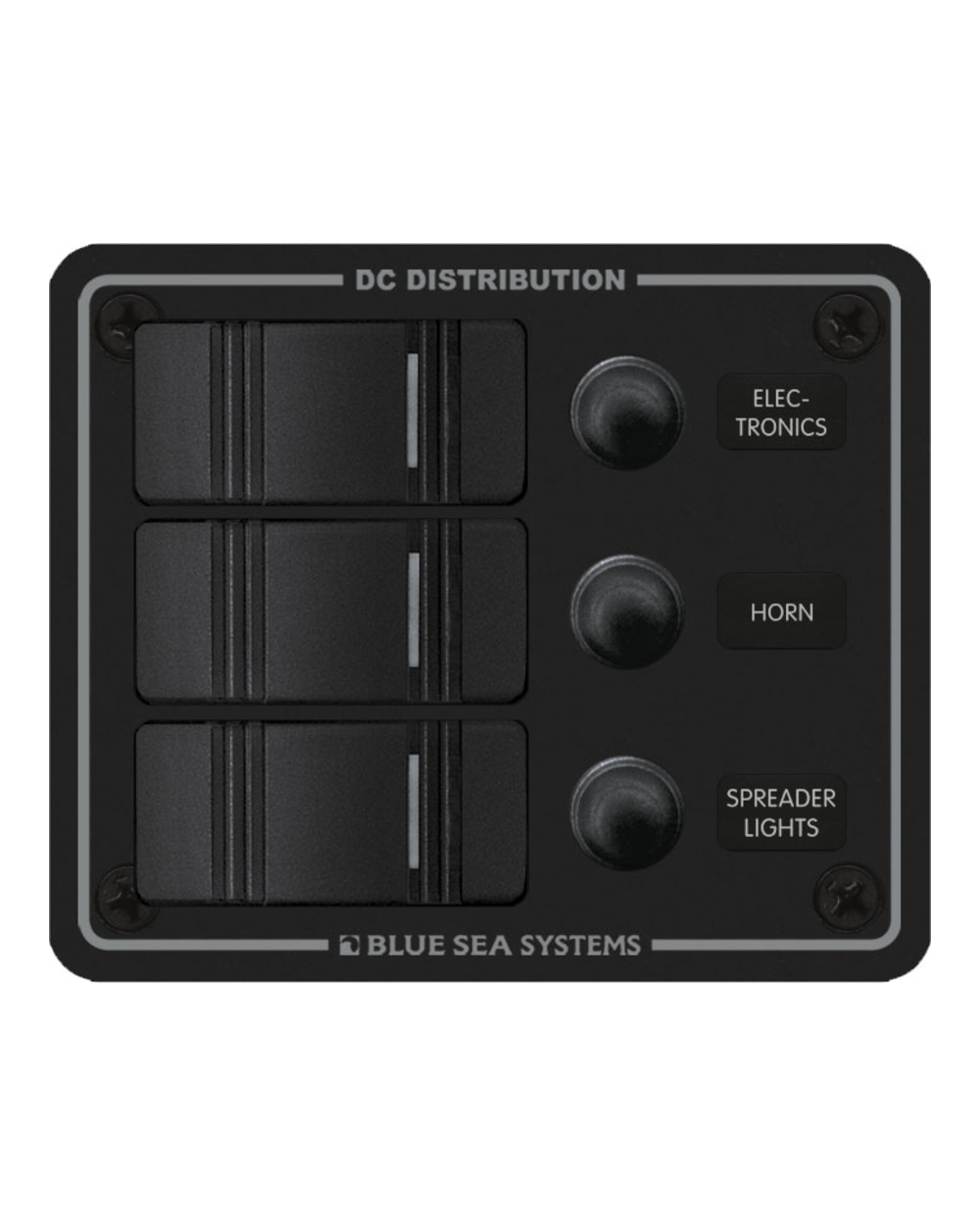 Blue Sea Systems Panel H2O 12VDC CLB 3pos Blk V