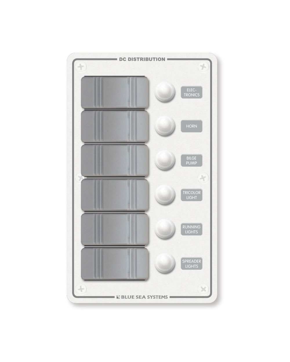 Blue Sea Systems Panel H2O 12VDC CLB 6pos V