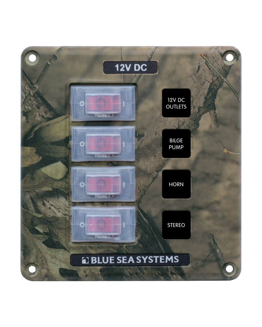Blue Sea Systems Panel Switch H2O CB 4pos Camo