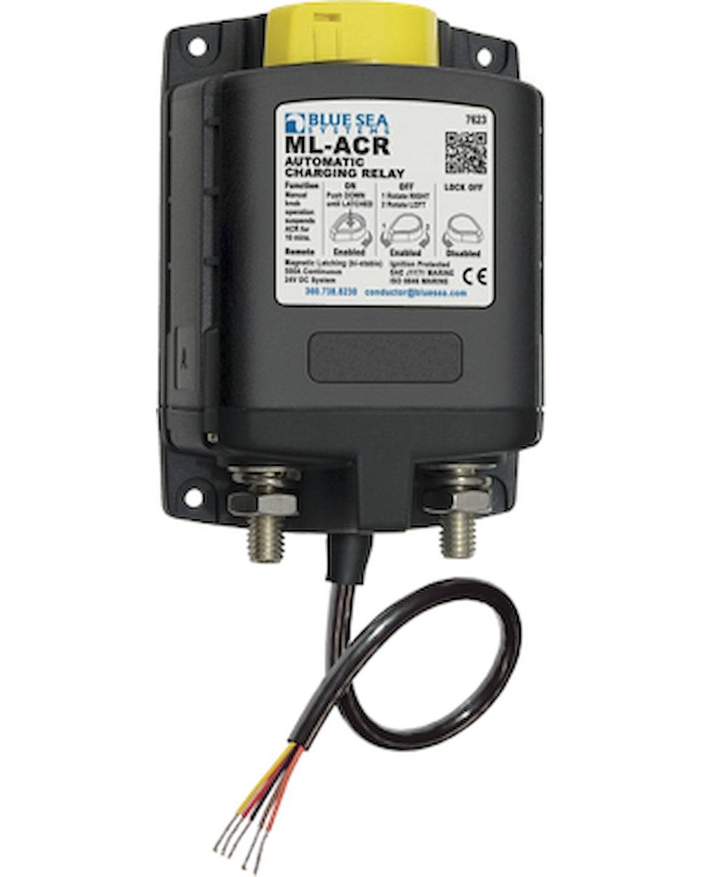 Blue Sea Systems Skiljerelä 24V 500A manuell kontroll