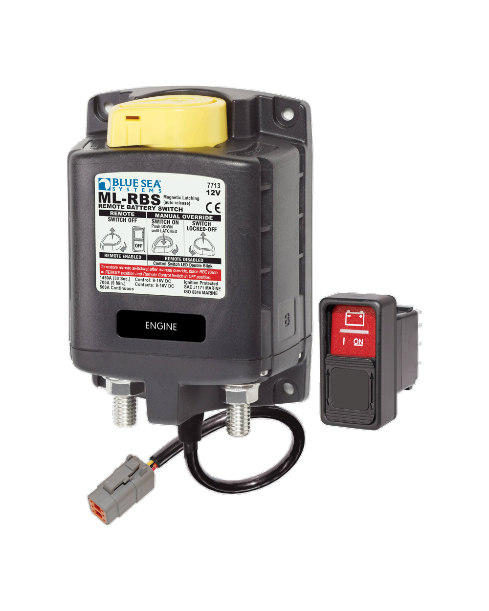 Blue Sea Systems Solenoid ML 12V RBS SPST w/Man DTM2