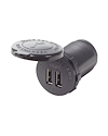 Blue Sea Systems USB uttag x2 (svart). 12/24V, 4.8A. Rund
